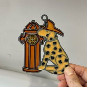 Vintage Dalmatian Decoration Stained Glass Sun Catcher Dog & Fire Hydrant
